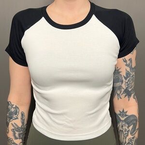Uniqlo Black and White Short Sleeve Tee